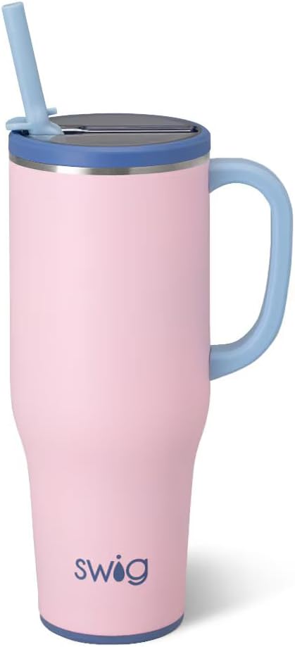 30oz Leakproof To-Go Tumbler with Handle, Fruit Punch | Leakproof Lid - Triple Insulated Stainless Steel - Handle & Straw Included - Cup Holder Friendly - Dishwasher Safe