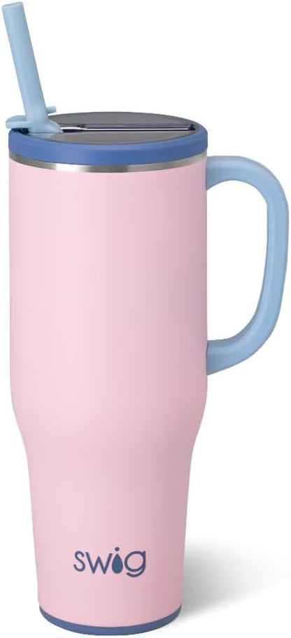 30oz Leakproof To-Go Tumbler with Handle, Fruit Punch | Leakproof Lid - Triple Insulated Stainless Steel - Handle & Straw Included - Cup Holder Friendly - Dishwasher Safe