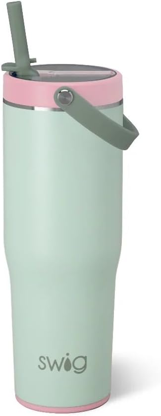 30oz Leakproof To-Go Tumbler with Handle, Fruit Punch | Leakproof Lid - Triple Insulated Stainless Steel - Handle & Straw Included - Cup Holder Friendly - Dishwasher Safe