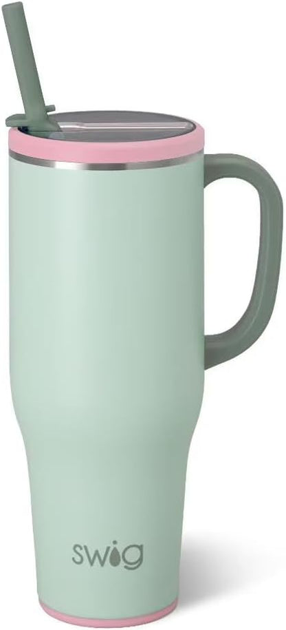 30oz Leakproof To-Go Tumbler with Handle, Fruit Punch | Leakproof Lid - Triple Insulated Stainless Steel - Handle & Straw Included - Cup Holder Friendly - Dishwasher Safe