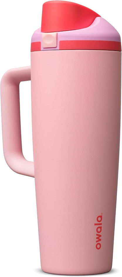 FreeSip Tumbler Stainless Steel Water Bottle 30 oz Rose Quartz