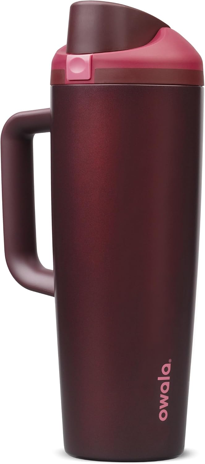 FreeSip Tumbler Stainless Steel Water Bottle 30 oz Rose Quartz