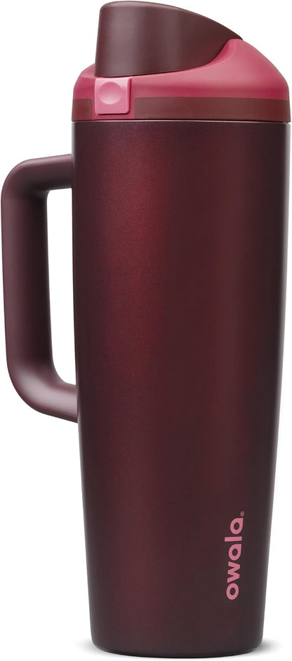FreeSip Tumbler Stainless Steel Water Bottle 30 oz Rose Quartz