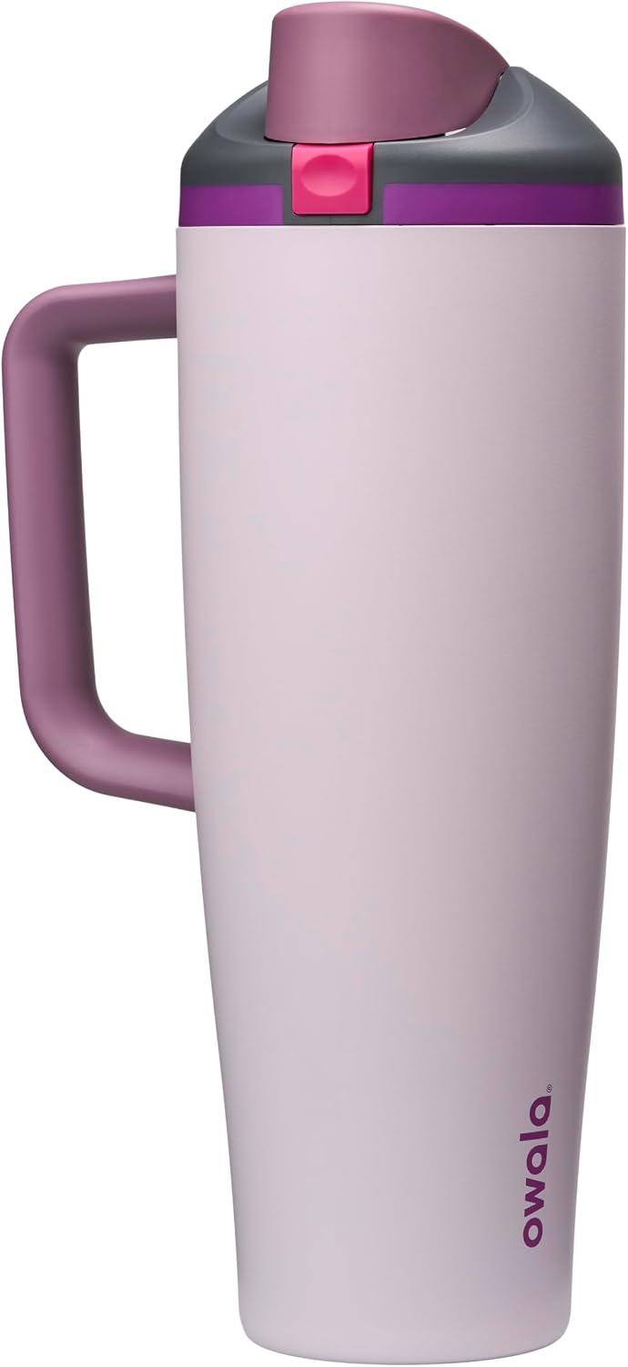 FreeSip Tumbler Stainless Steel Water Bottle 30 oz Rose Quartz