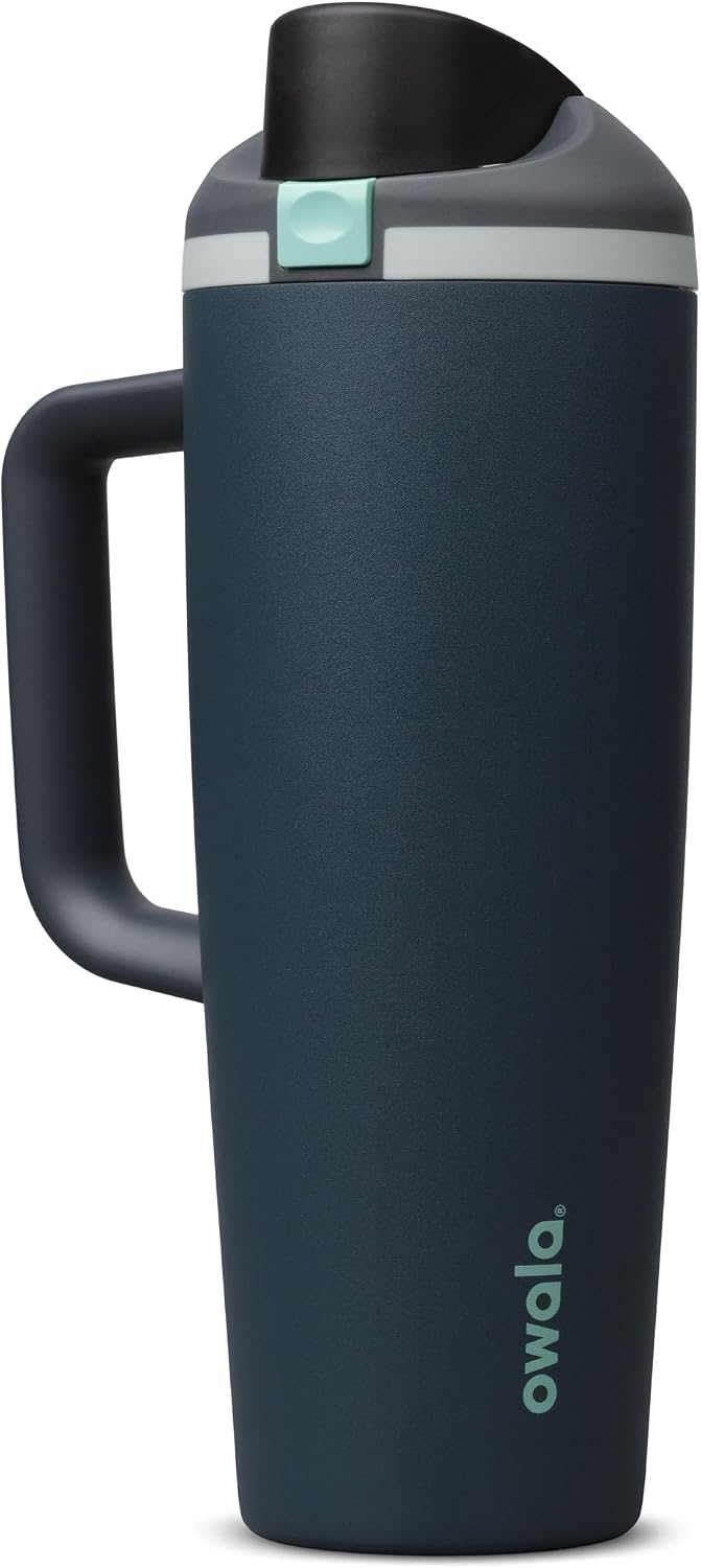 FreeSip Tumbler Stainless Steel Water Bottle 30 oz Rose Quartz