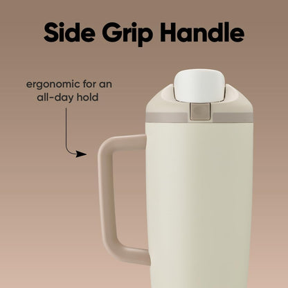 FreeSip Tumbler Stainless Steel Water Bottle 30 oz Rose Quartz