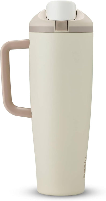 FreeSip Tumbler Stainless Steel Water Bottle 30 oz Rose Quartz