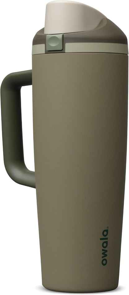 FreeSip Tumbler Stainless Steel Water Bottle 30 oz Rose Quartz