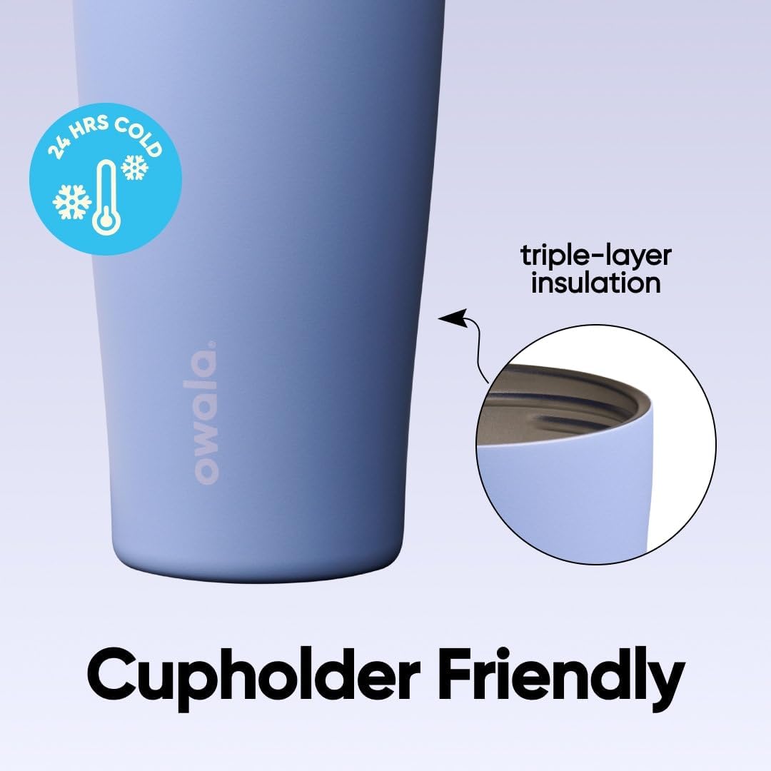 FreeSip Tumbler Stainless Steel Water Bottle 30 oz Rose Quartz