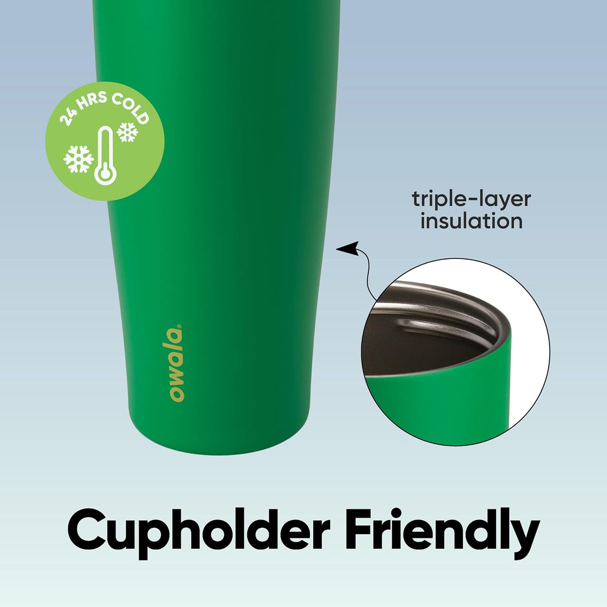 FreeSip Tumbler Stainless Steel Water Bottle 30 oz Rose Quartz