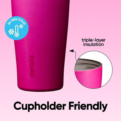 FreeSip Tumbler Stainless Steel Water Bottle 30 oz Rose Quartz