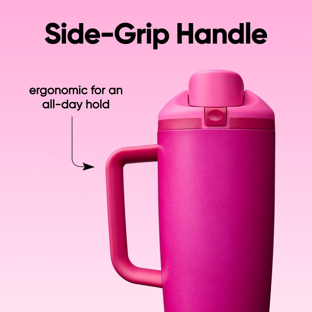 FreeSip Tumbler Stainless Steel Water Bottle 30 oz Rose Quartz