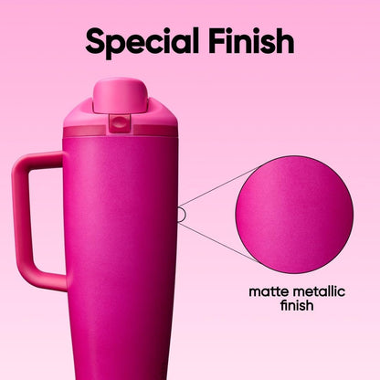 FreeSip Tumbler Stainless Steel Water Bottle 30 oz Rose Quartz