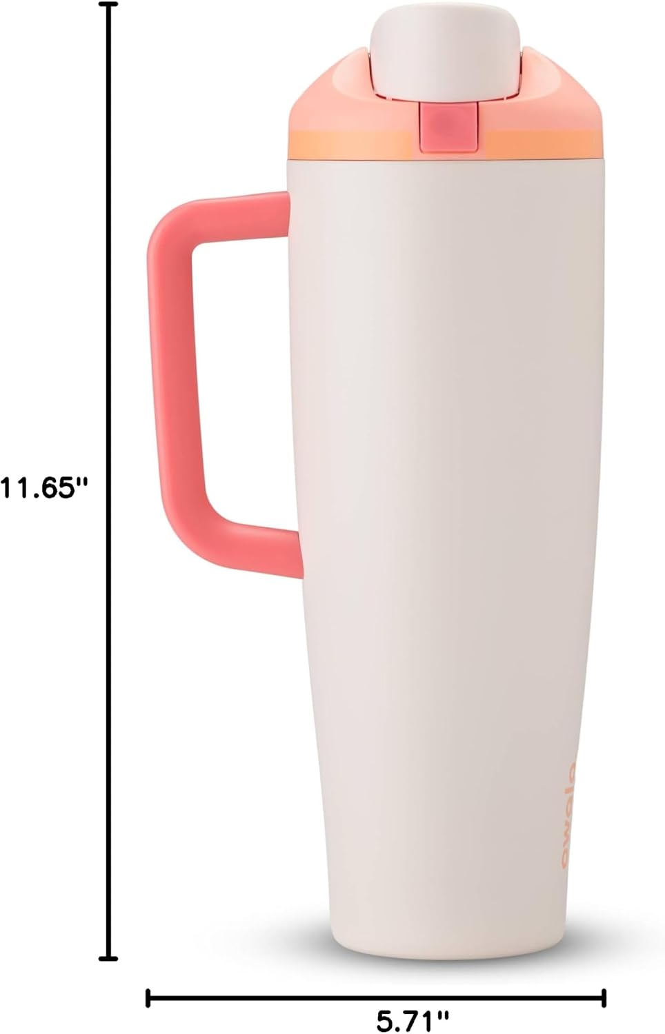 FreeSip Tumbler Stainless Steel Water Bottle 30 oz Rose Quartz