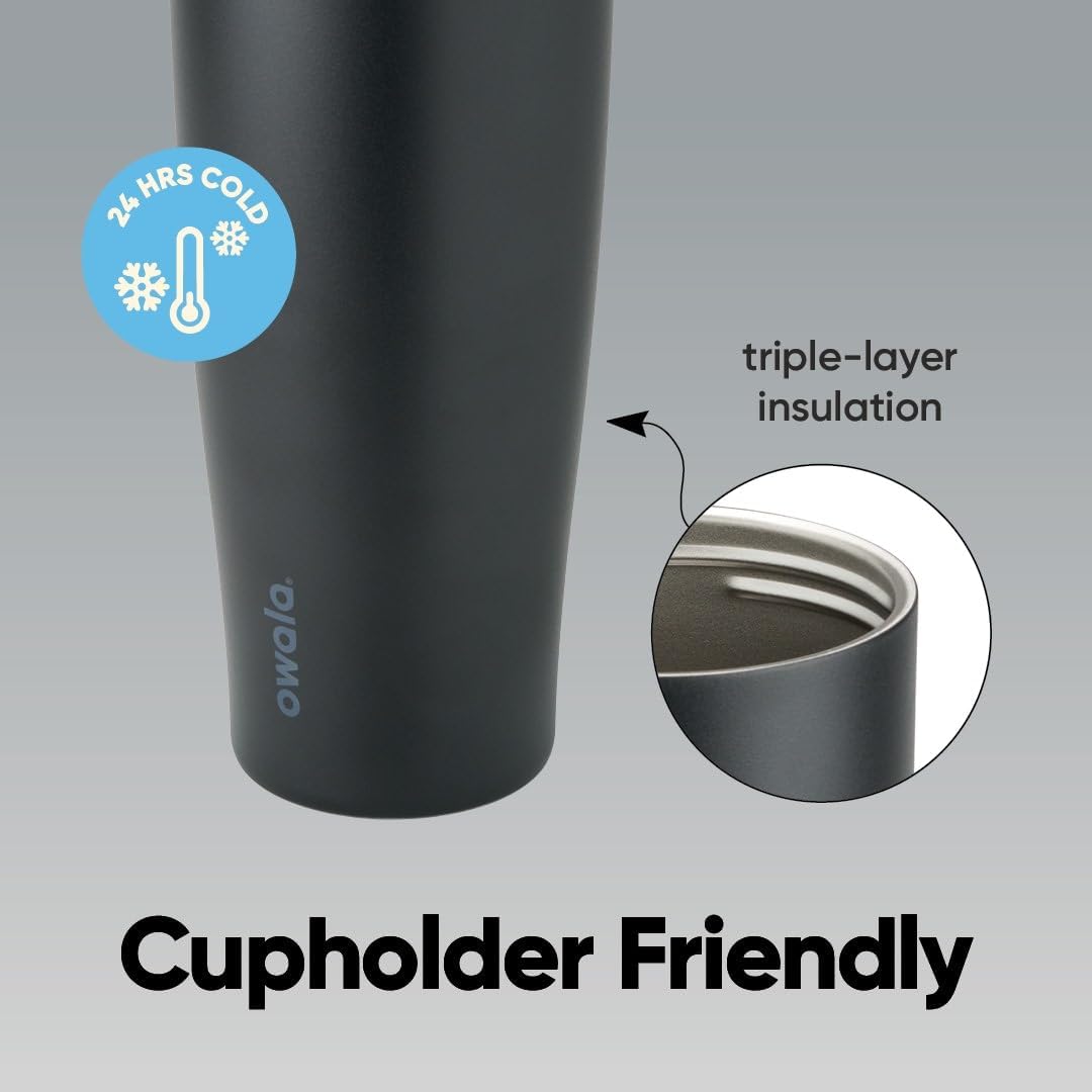 FreeSip Tumbler Stainless Steel Water Bottle 30 oz Rose Quartz