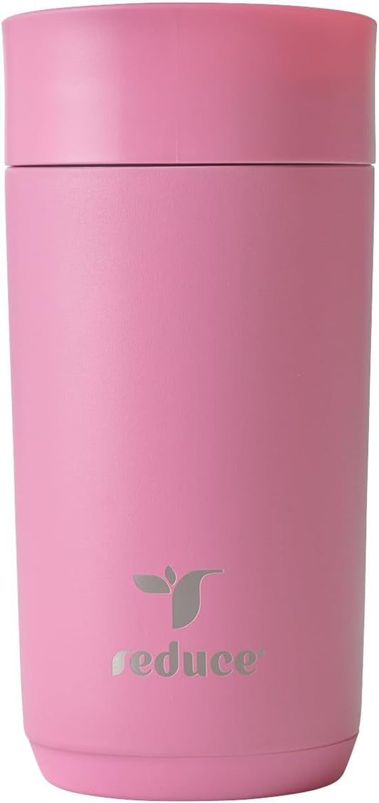 Perk 10oz Insulated Coffee Tumbler – Leak-Proof with Lockable Lid and Vacuum Insulation–Durable Stainless Steel–Fits Car Cup Holders–One-Handed Travel Mug in Sand Leopard Print - Rosebud