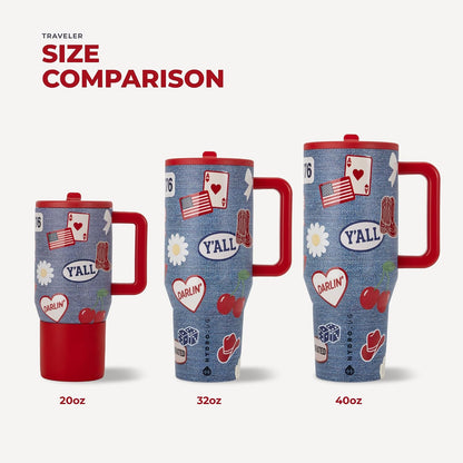 Traveler 20oz Kids Insulated Tumbler with Handle, Primrose