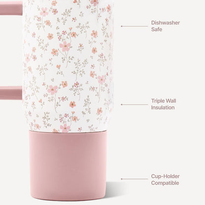 Traveler 20oz Kids Insulated Tumbler with Handle, Primrose