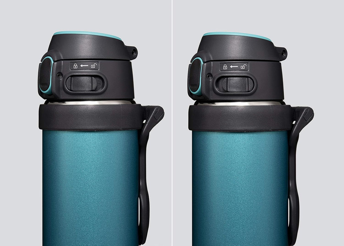 SM-QHE60GK, Flip-and-Go Stainless Mug, 20-Ounce, Teal