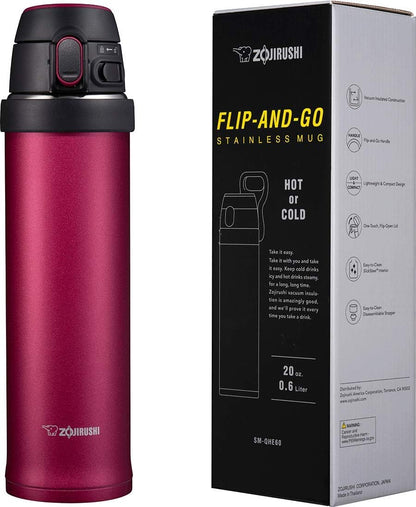 SM-QHE60GK, Flip-and-Go Stainless Mug, 20-Ounce, Teal