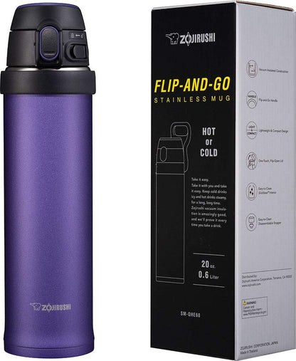 SM-QHE60GK, Flip-and-Go Stainless Mug, 20-Ounce, Teal