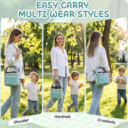 Drink Carrier Tote Bag with Handle Family Size 4 Compartment Water Bottle Holder with Adjustable Shoulder Strap & Removable Dividers Multiple Tumbler Caddy for Car,Delivery,Family Outings