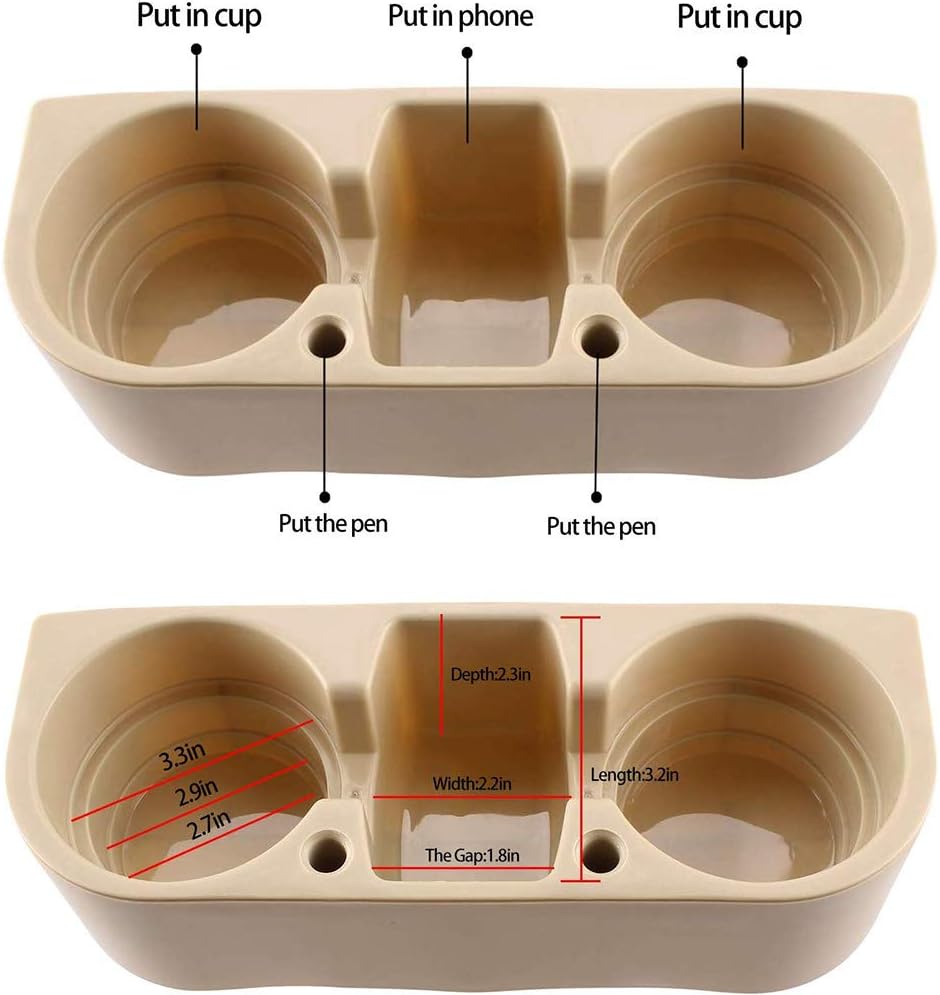 Cup Holder Portable Multifunction Vehicle Seat Cup Cell Phone Drinks Holder Box Car Interior Organizer (Black)