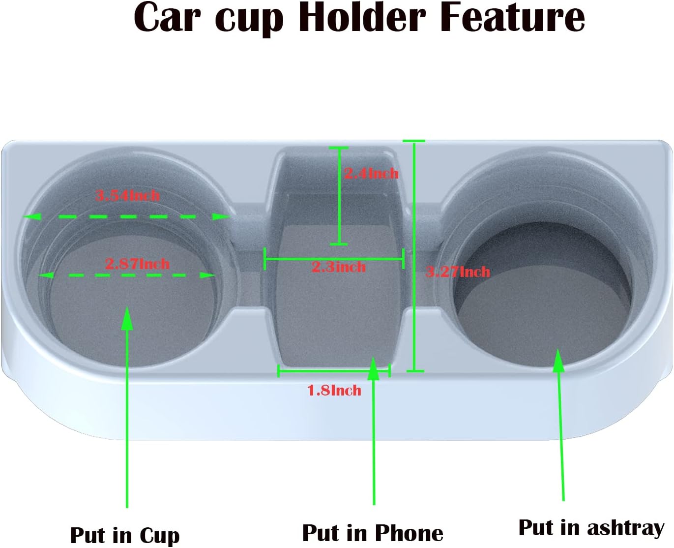 Cup Holder Portable Multifunction Vehicle Seat Cup Cell Phone Drinks Holder Box Car Interior Organizer (Black)