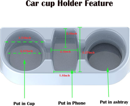 Cup Holder Portable Multifunction Vehicle Seat Cup Cell Phone Drinks Holder Box Car Interior Organizer (Black)