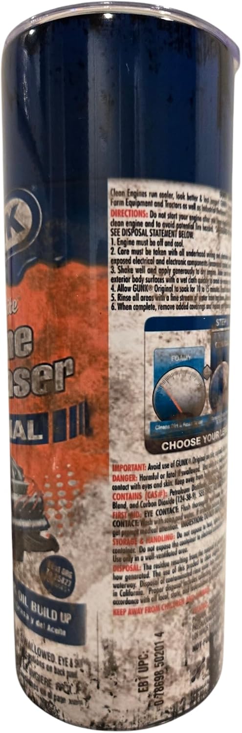 20OZ staineless steel Insulated Skinny tumbler travel mug Man Cave Engine Degreaser Oil Can Men's Christmas gifts Shop Garage Automotive Car Truck.