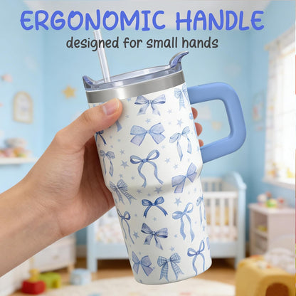 20oz Elegant Tulip Floral Insulated Tumbler with Handle, Premium Stainless Steel Water Bottle with Rotating Lid Straw, Romantic Garden Gift for Women Girls Birthday Christmas Back to School