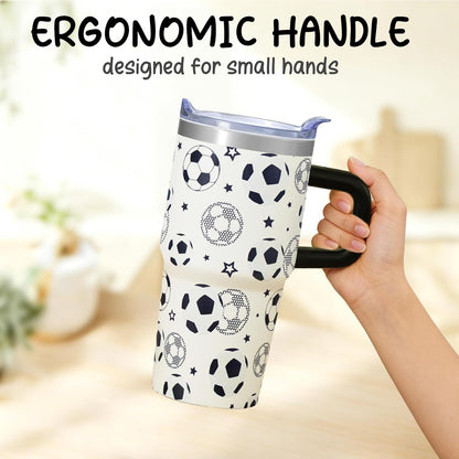 20oz Elegant Tulip Floral Insulated Tumbler with Handle, Premium Stainless Steel Water Bottle with Rotating Lid Straw, Romantic Garden Gift for Women Girls Birthday Christmas Back to School