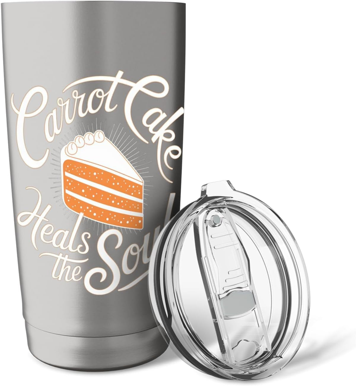 Carrot Cake: Carrot Cake Heals The Soul Stainless Steel Insulated Tumbler