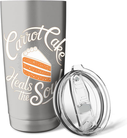 Carrot Cake: Carrot Cake Heals The Soul Stainless Steel Insulated Tumbler