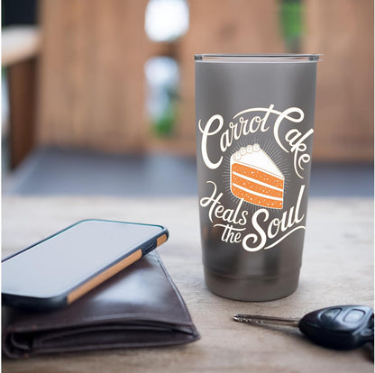 Carrot Cake: Carrot Cake Heals The Soul Stainless Steel Insulated Tumbler