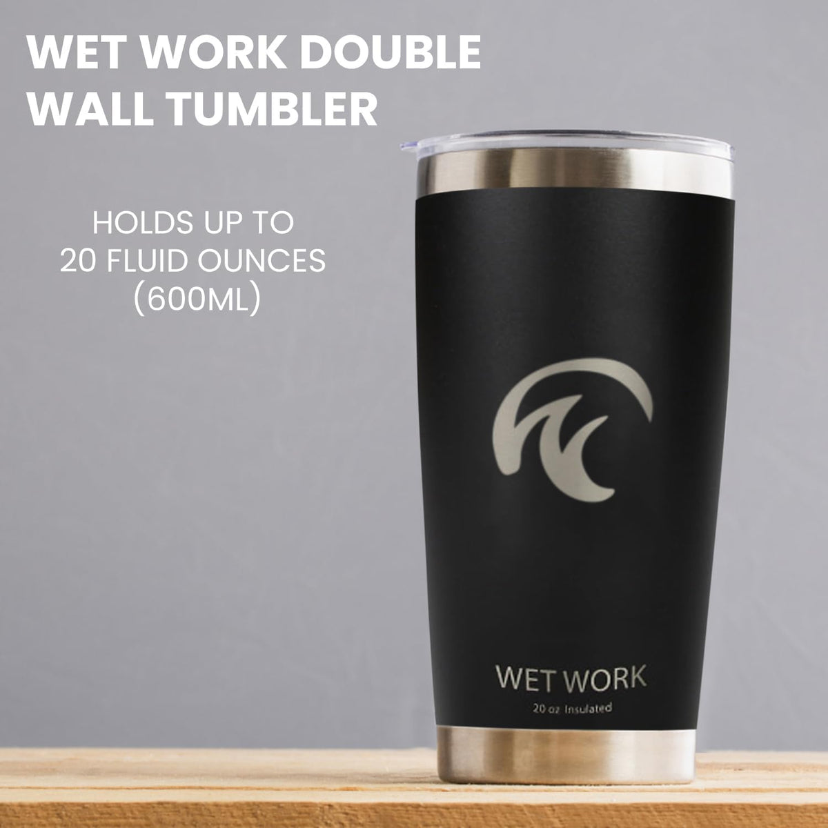 Double Wall Tumbler 20 oz Made from Durable Stainless Steel for Hot and Cold Drinks - Insulated Travel Mug for Coffee Tea Wine with Leak Proof Lid for Travel Hiking Camping Gifts - Blue