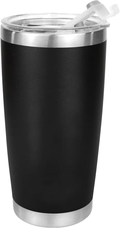 Double Wall Tumbler 20 oz Made from Durable Stainless Steel for Hot and Cold Drinks - Insulated Travel Mug for Coffee Tea Wine with Leak Proof Lid for Travel Hiking Camping Gifts - Blue