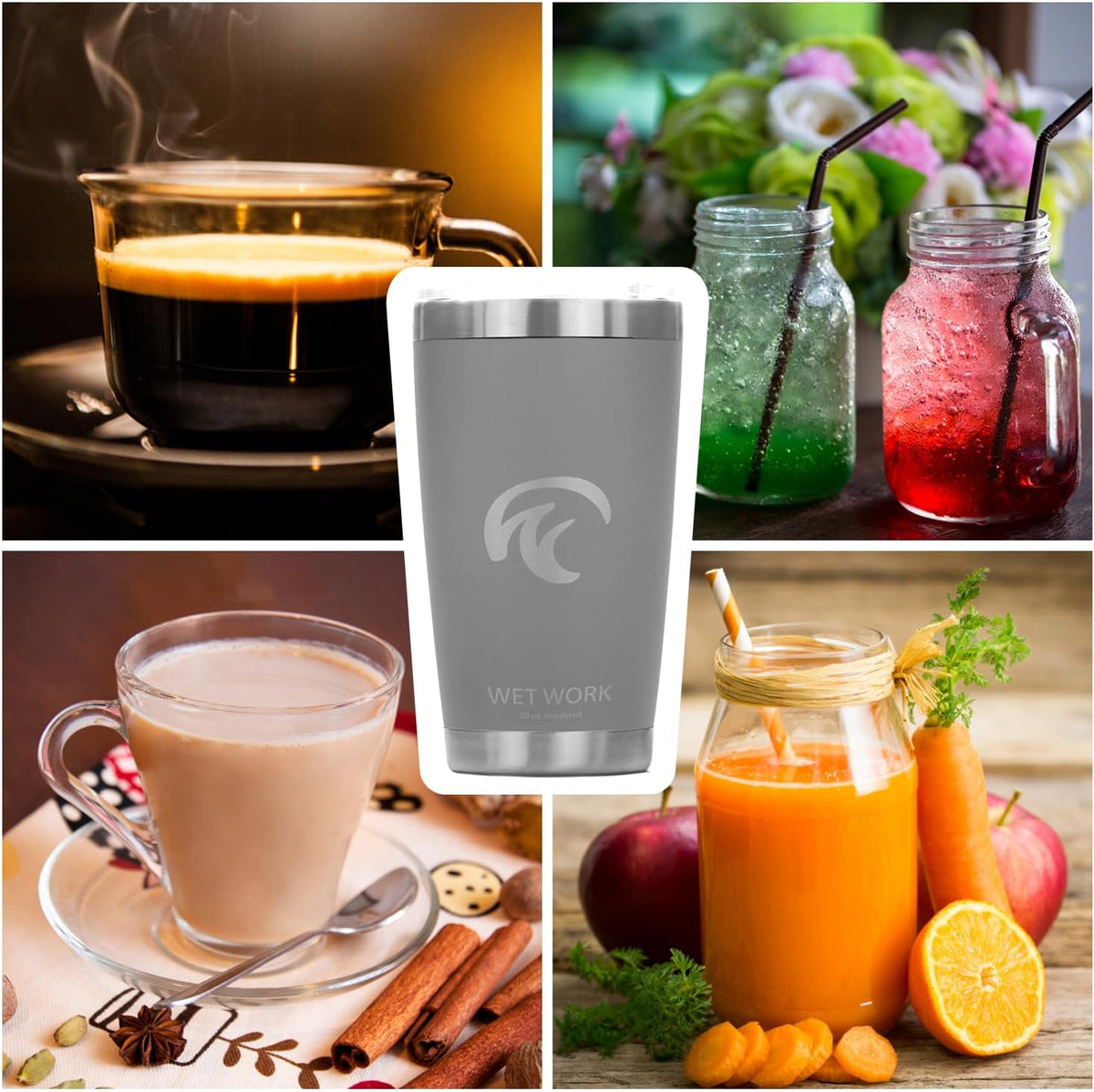 Double Wall Tumbler 20 oz Made from Durable Stainless Steel for Hot and Cold Drinks - Insulated Travel Mug for Coffee Tea Wine with Leak Proof Lid for Travel Hiking Camping Gifts - Blue
