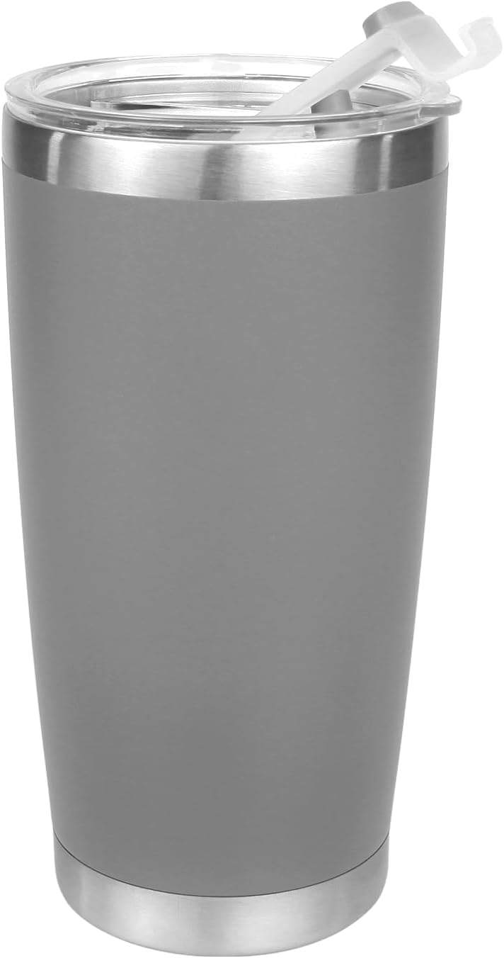 Double Wall Tumbler 20 oz Made from Durable Stainless Steel for Hot and Cold Drinks - Insulated Travel Mug for Coffee Tea Wine with Leak Proof Lid for Travel Hiking Camping Gifts - Blue