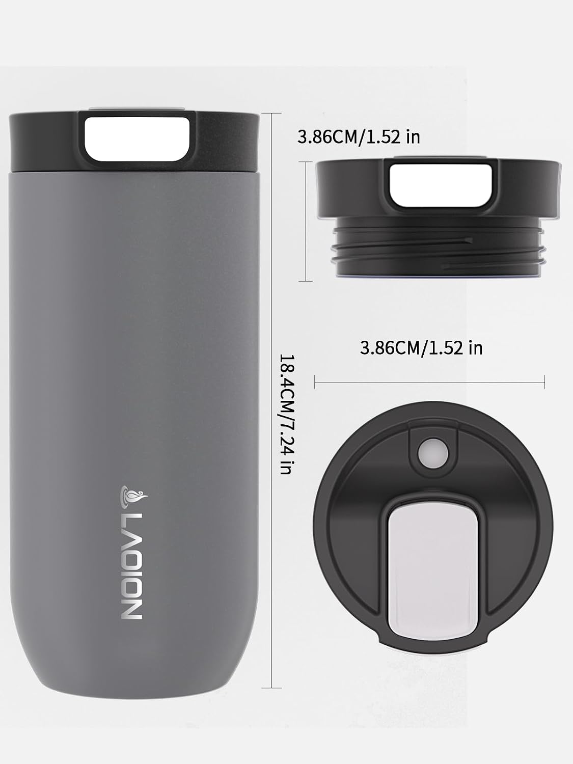17 oz Insulated Coffee Tumbler, Stainless Steel Travel Coffee Mug
