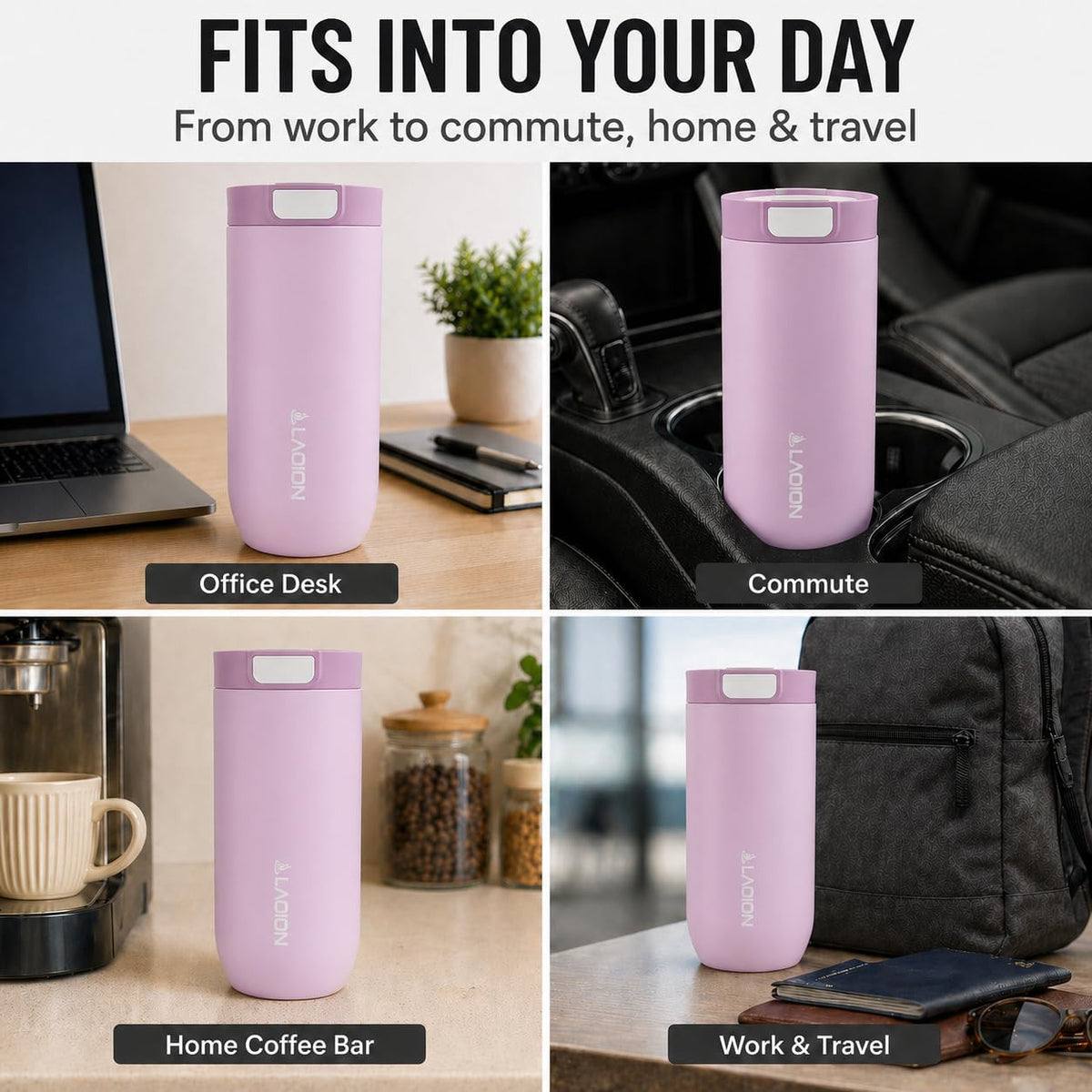 17 oz Insulated Coffee Tumbler, Stainless Steel Travel Coffee Mug