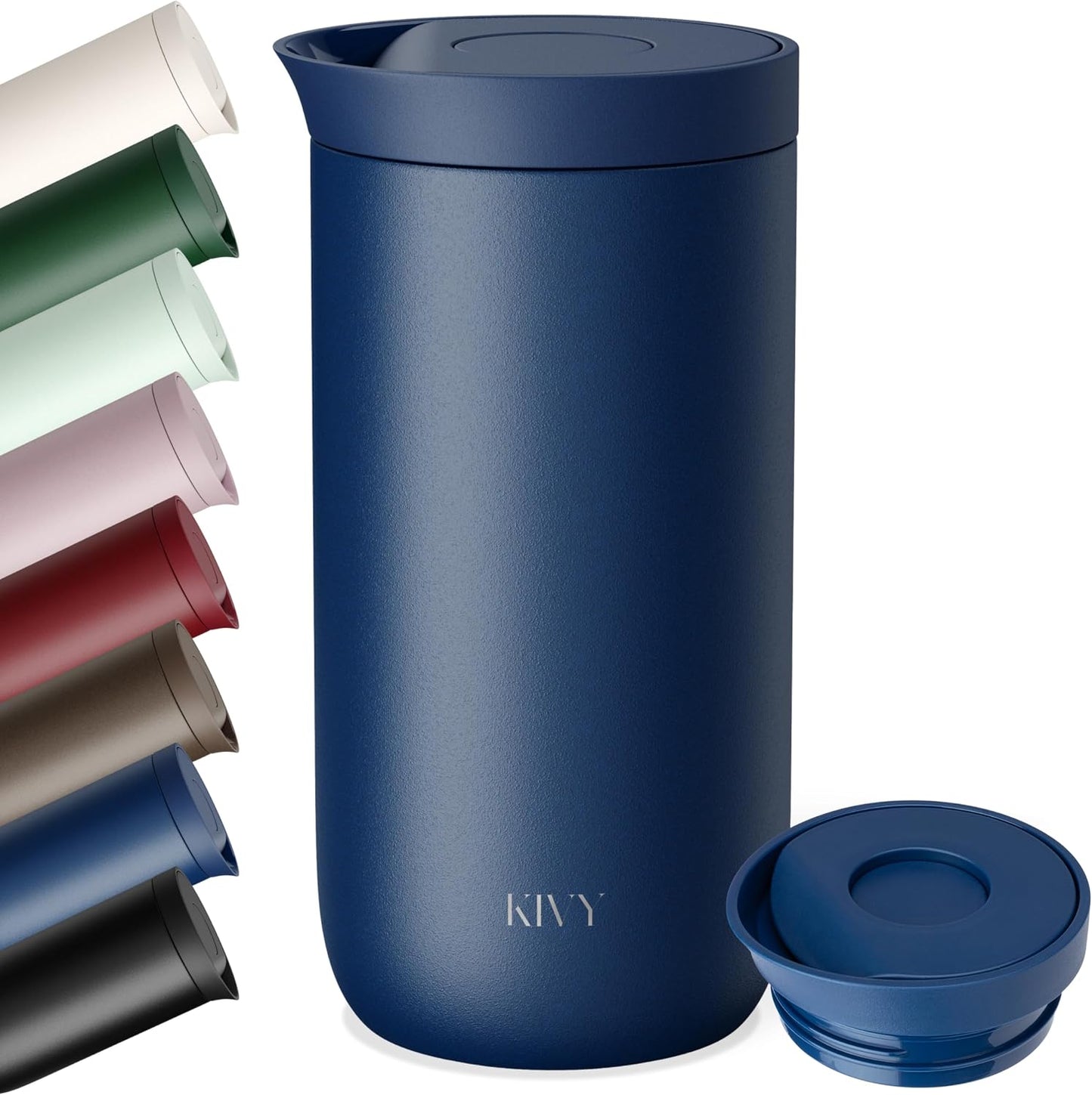 Travel Coffee Mug Tumbler [24h Cold | 6h Hot] Reusable Insulated Coffee Tumbler Stainless Steel - Spill Proof Coffee Travel Mug - Leakproof 12oz Insulated cup to go - Dishwasher Safe, BPA Free