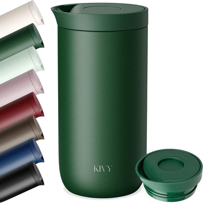 Travel Coffee Mug Tumbler [24h Cold | 6h Hot] Reusable Insulated Coffee Tumbler Stainless Steel - Spill Proof Coffee Travel Mug - Leakproof 12oz Insulated cup to go - Dishwasher Safe, BPA Free