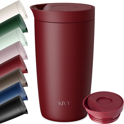 Travel Coffee Mug Tumbler [24h Cold | 6h Hot] Reusable Insulated Coffee Tumbler Stainless Steel - Spill Proof Coffee Travel Mug - Leakproof 12oz Insulated cup to go - Dishwasher Safe, BPA Free