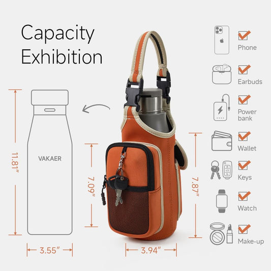 Magnetic Gym Bag, Water Bottle Carrier Holder with Phone Pocket & Adjustable Strap,10 Ultra-Strong Magnets Stick to Fitness equipment, Workout Accessories Pouch for Women & Men