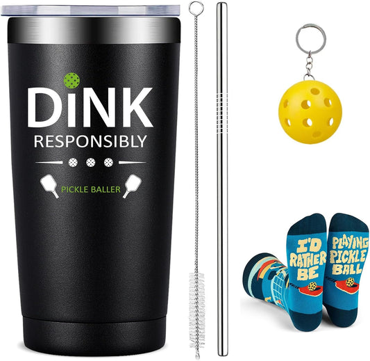 Pickleball Gifts for Men Women - Pickle Ball Dink Responsibly