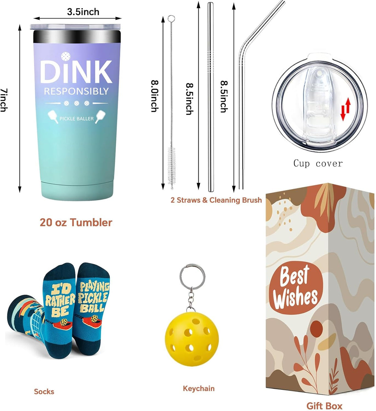 Pickleball Gifts for Men Women - Pickle Ball Dink Responsibly