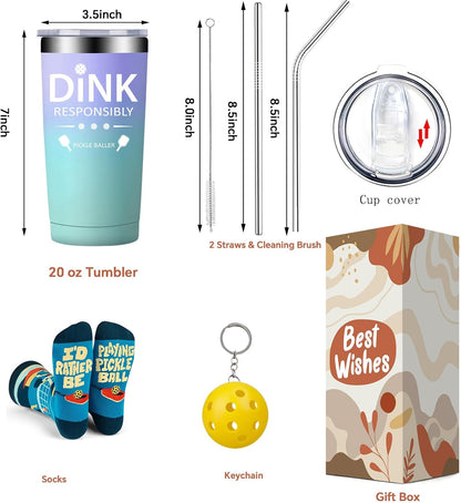 Pickleball Gifts for Men Women - Pickle Ball Dink Responsibly