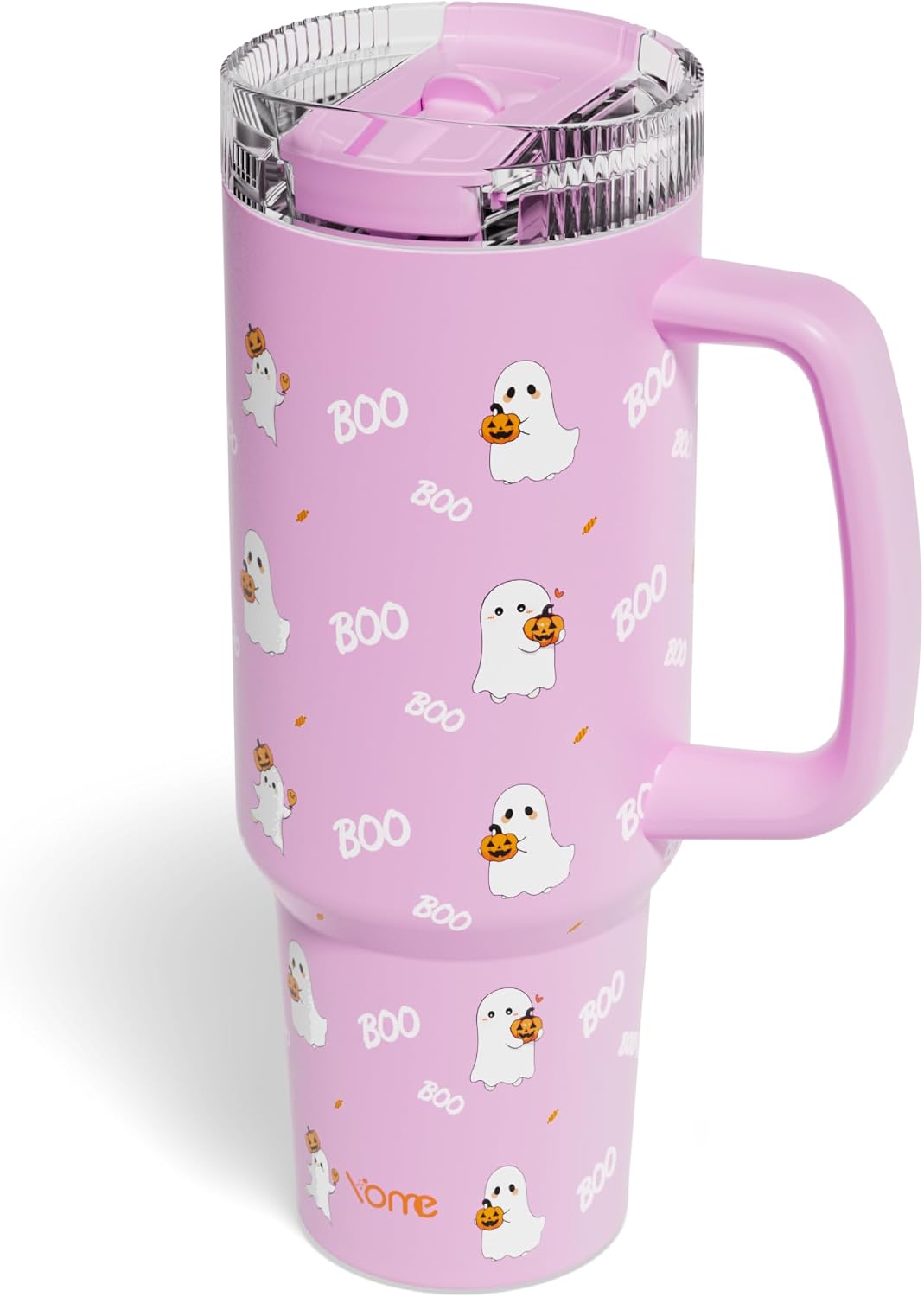 YOME 40oz Bow Cherry Tumbler Handle and Flip Straw | Stainless Steel Insulated Cute Water Bottle | Keeps Drinks Cold | Dishwasher Safe | Cupholder Friendly | Gift Gym Travel Yoga - Colors B