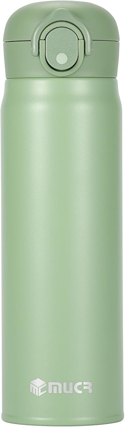 17oz BPA-Free Flip Lid Water Bottle, Cup Holder Compatible, Black
